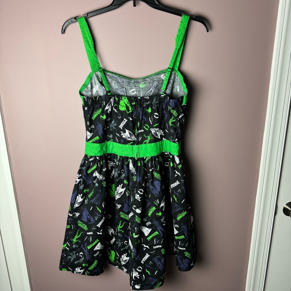 Monsters Universal Studios Dress Black Green Frankenstein Bride L - Picture 6 of 8